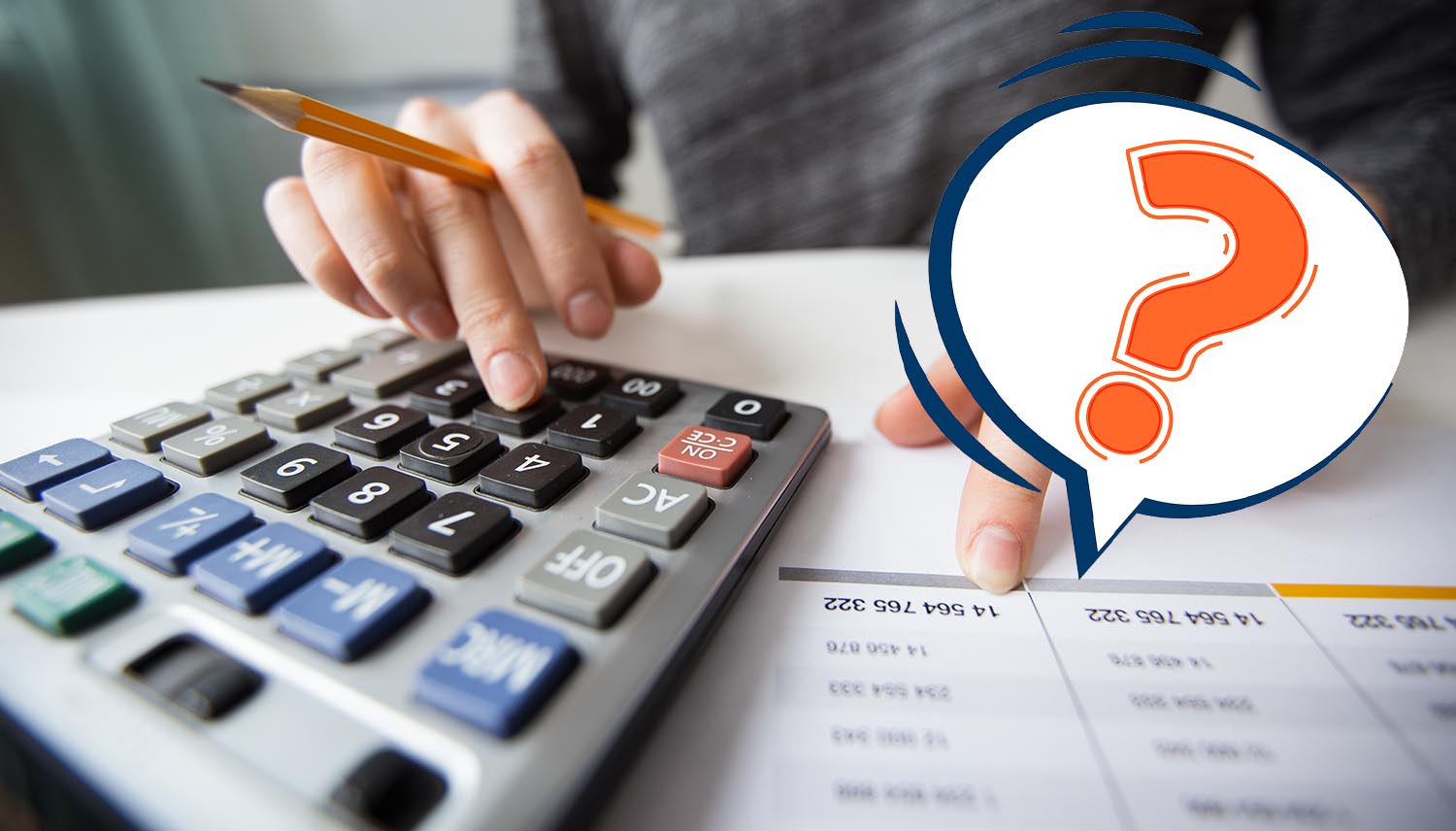 Closeup of Accountant Hands Counting on Calculator